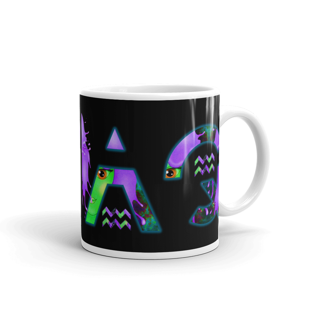 Unique Travel Coffee Mug for Aquarius . Personalized work-from-home travel mug. WickedYo